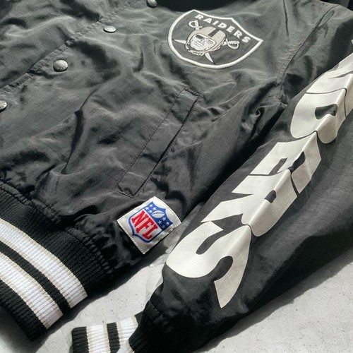 AVIREX RAYDERS Nylon Stadium Award Jacket M Black Width 60cm Length 66cm - Picture 4 of 6