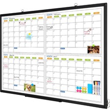 WALGLASS Dry Erase Calendar for Wall 4 Month 48x36
