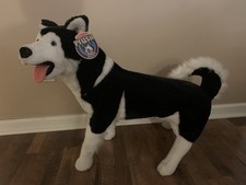 Lifelike Plush Siberian Husky Dog Soft  Cuddly With Life-Like Details