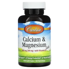 Calcium & Magnesium Gels with Vitamin D3, 100 Soft Gels