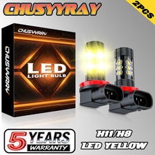 Fit For TOYOTA Rav4 2006-2022 -2X H11 Fog Light Projector Lens Yellow LED Bulbs