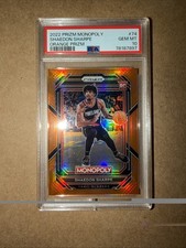 2022 Prizm Monopoly Orange #74 Shaedon Sharpe Rookie Card /124 PSA 10 Gem Mint