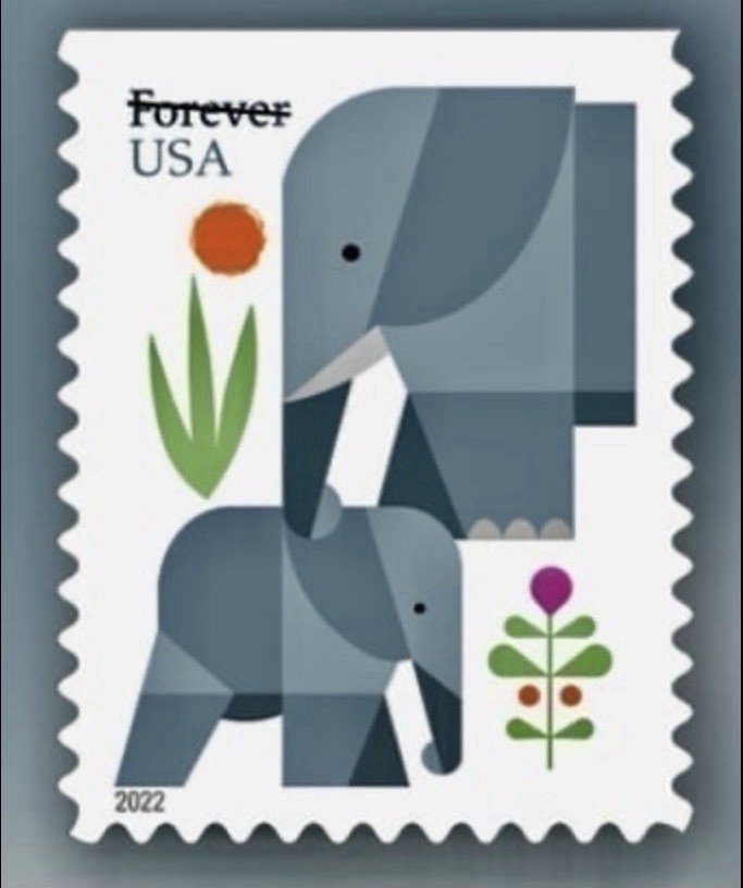 ELEPHANTS  (Mom & Baby)  1st Class Stamps   20/booklet