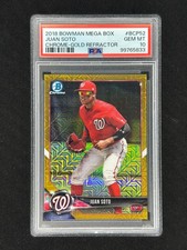 JUAN SOTO 2018 Bowman Chrome Mega Box Gold Refractor /50 PSA 10 Nationals