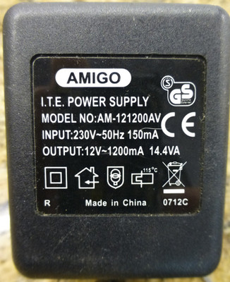 AMIGO AM-121200AV 12V~  1200mA 14,4 Watt Telekom Lancom Access Point
