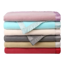 Lightweight Blanket with Satin Trim