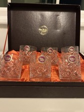 Webb Continental Hand Cut Lead Crystal Whisky Tumblers – Set – Czechoslovakia