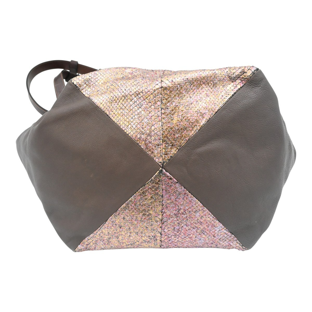 Pauric Sweeney Brown Metallic Python Leather Shou… - image 3