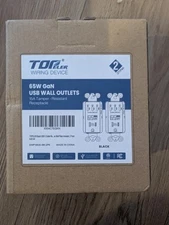 (2) Pack Topeler 65W GaN USB-C Wall Outlets (3 USB-C & 1 TR Receptacle) New