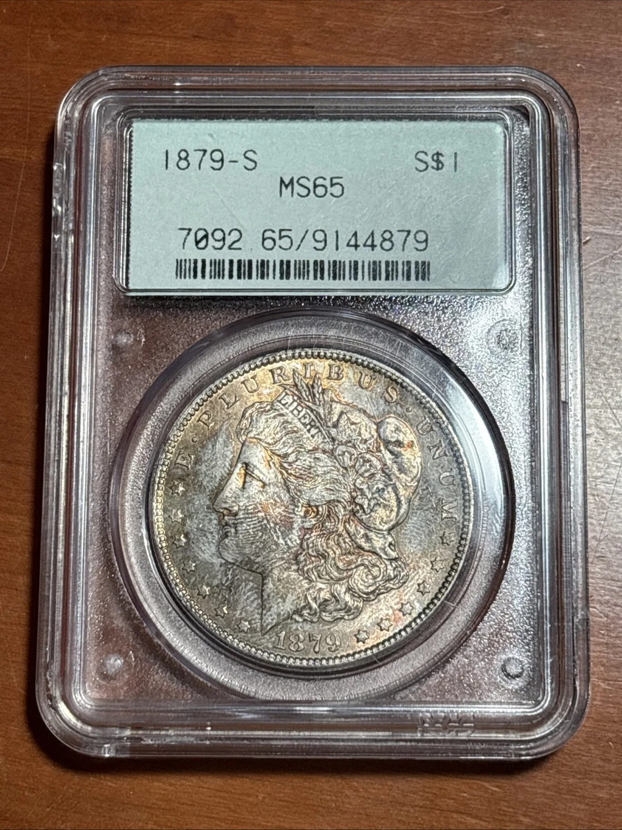 PCGS Certified MS 65 Graded 1879 Year Morgan US Dollars (1878-1921