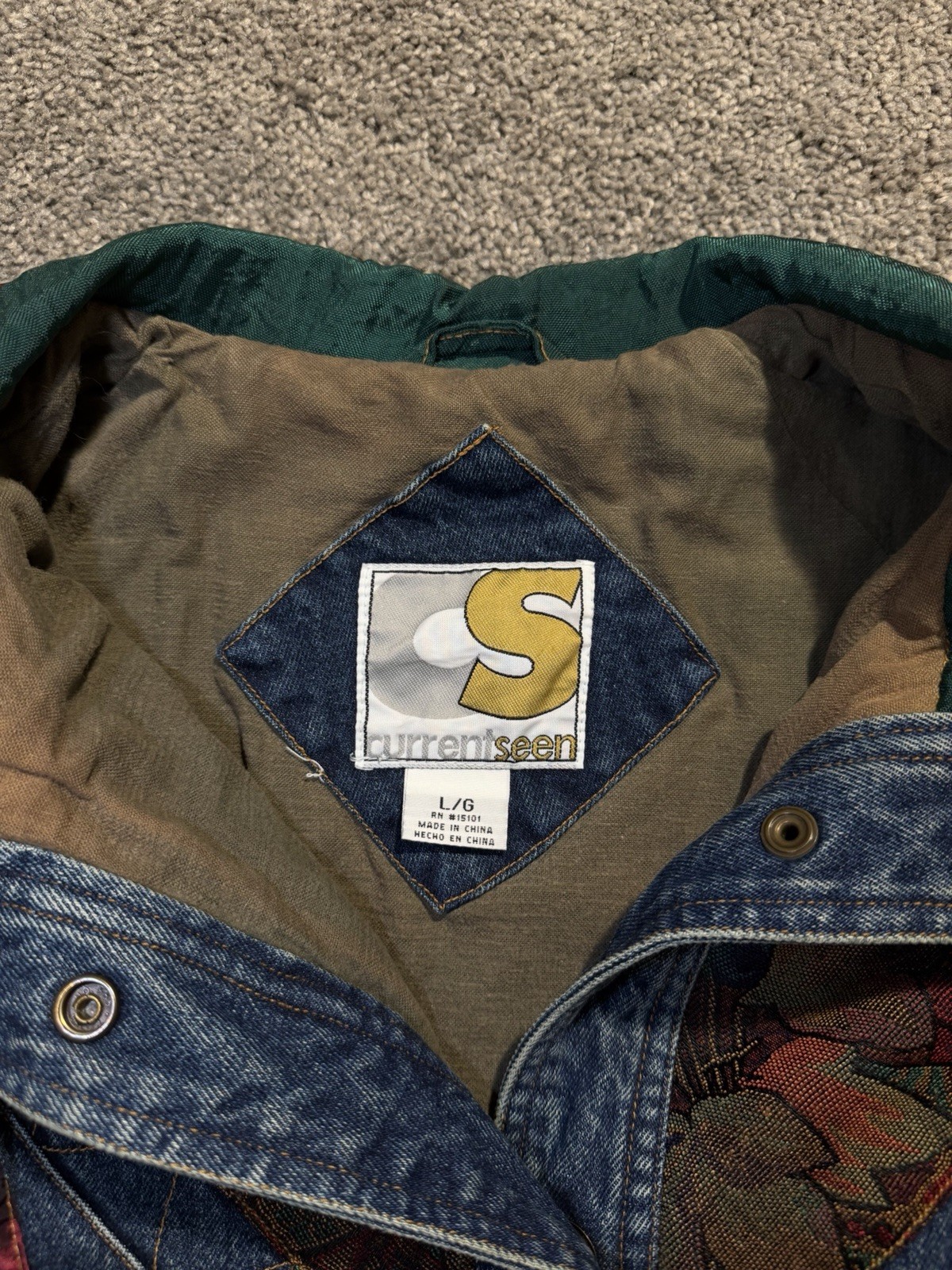 “ Current Seen” Vintage Denim Patchwork Coat -  W… - image 5