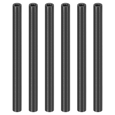 M3 Aluminium Abstandshalter, 6 Stück Abstandshalter 3mm IDx5mm ODx80mm L Schwarz