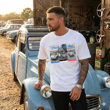Citroën 2CV Vintage T-Shirt - French Good Vibes Deuche Oldtimer Größe S