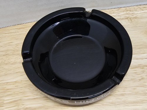 Vintage Las Vegas Hilton Hotel Ashtray Casino Round Black (S) - Picture 2 of 6