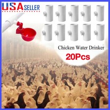 20Pcs Automatic Waterer Dispenser Cups PVC Tee Fitting Chicken Water Poultry New