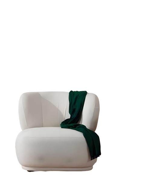 WeißEr Loungesessel Wohnzimmer 1-Sitzer Textil Einsitzer Designer MöBel-image