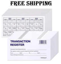 24 PCS Check Registers for Personal Checkbook, Easy to Read Checkbook Register