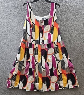 Karl Lagerfeld Paris Plus Size Geo Tank Dress Women's 24W Multicolor Back Zip