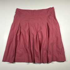 Old Navy Women Pink Pinstripe Pleated Skirt Just Below Waist Size 12 Zip Side
