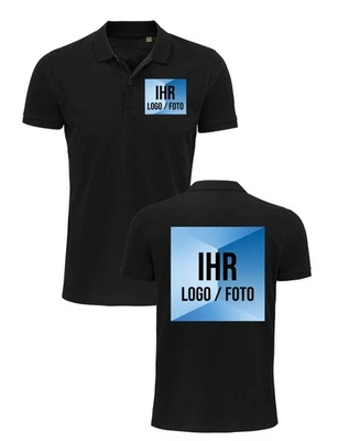 Herren Polo Shirt bedrucken mit Wunschfoto Print personalisiert Geschenk Männer - Bild 1 von 4