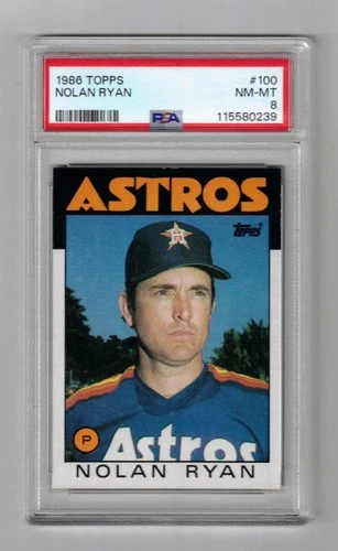 1986 Topps #100 Nolan Ryan HOF Houston Astros PSA 8
