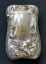 BEAUTIFUL - Antique Ornate German Silver Match Box