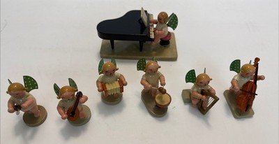 Vintage Wendt Kuhn Germany Erzgebirge Wood Angels Music Piano Band