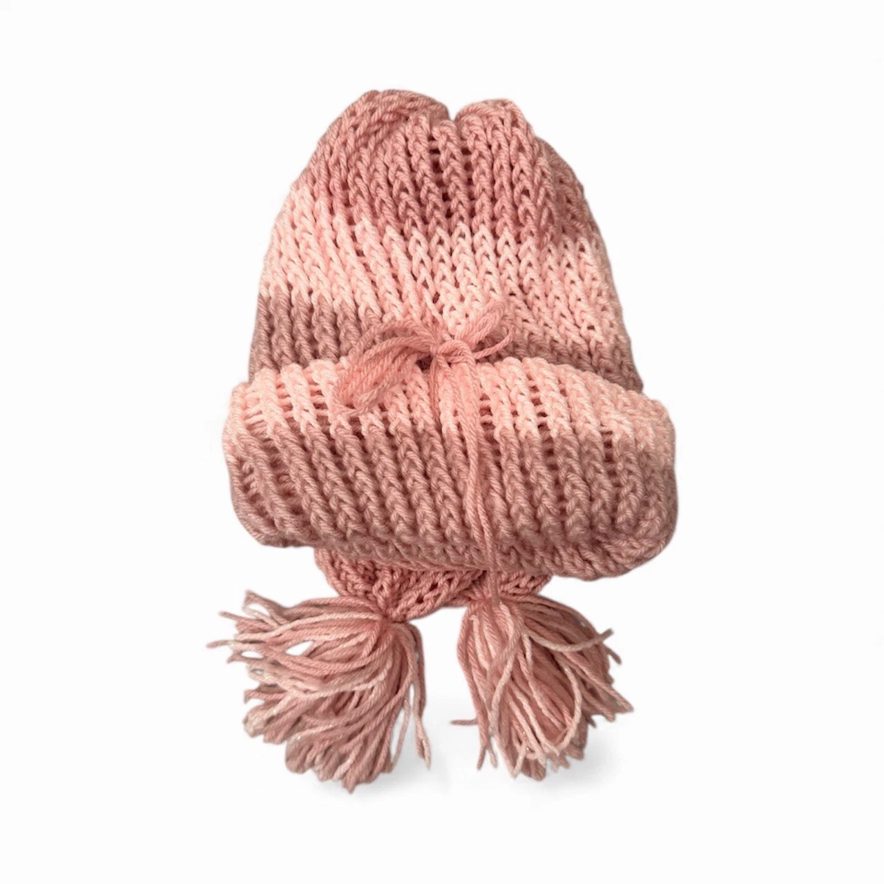 Handmade Knitted Beanie Hat And Scarf Women's S/M