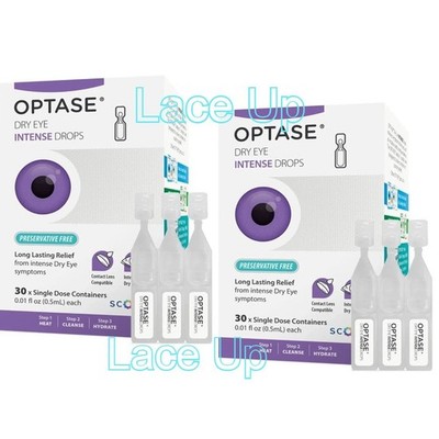 (2) Optase Dry Eye Intense Drops 30 Single Dose VIALS - EXPIRE 2027