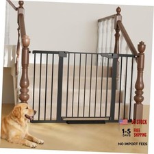 29.7-51.5 in Extra Wide Baby Gate for Stairs, Dog 29.7-51.5"W x 30.5"H Black