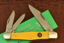 HEN & ROOSTER BERTRAM CUTLERY SOLINGEN GERMANY YELLOW WHITTLER KNIFE (27839)