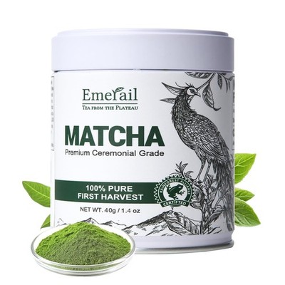 Emerail Ceremonial Grade Green Tea Matcha Powder, Premium First Harvest 09/07/26