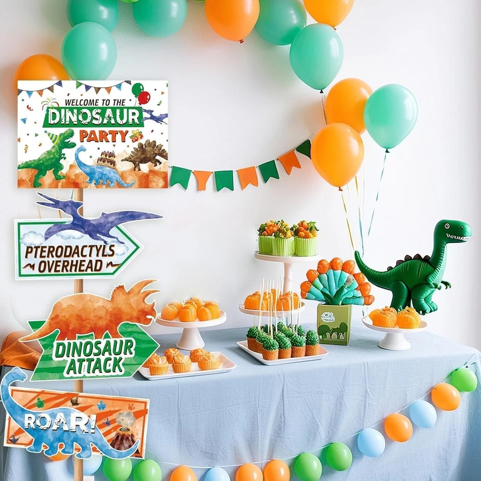Decorações de festa de aniversário de dinossauro WERNSAl - 10 peças decoração de festa de aniversário de dinossauro... - Imagem 3 de 4