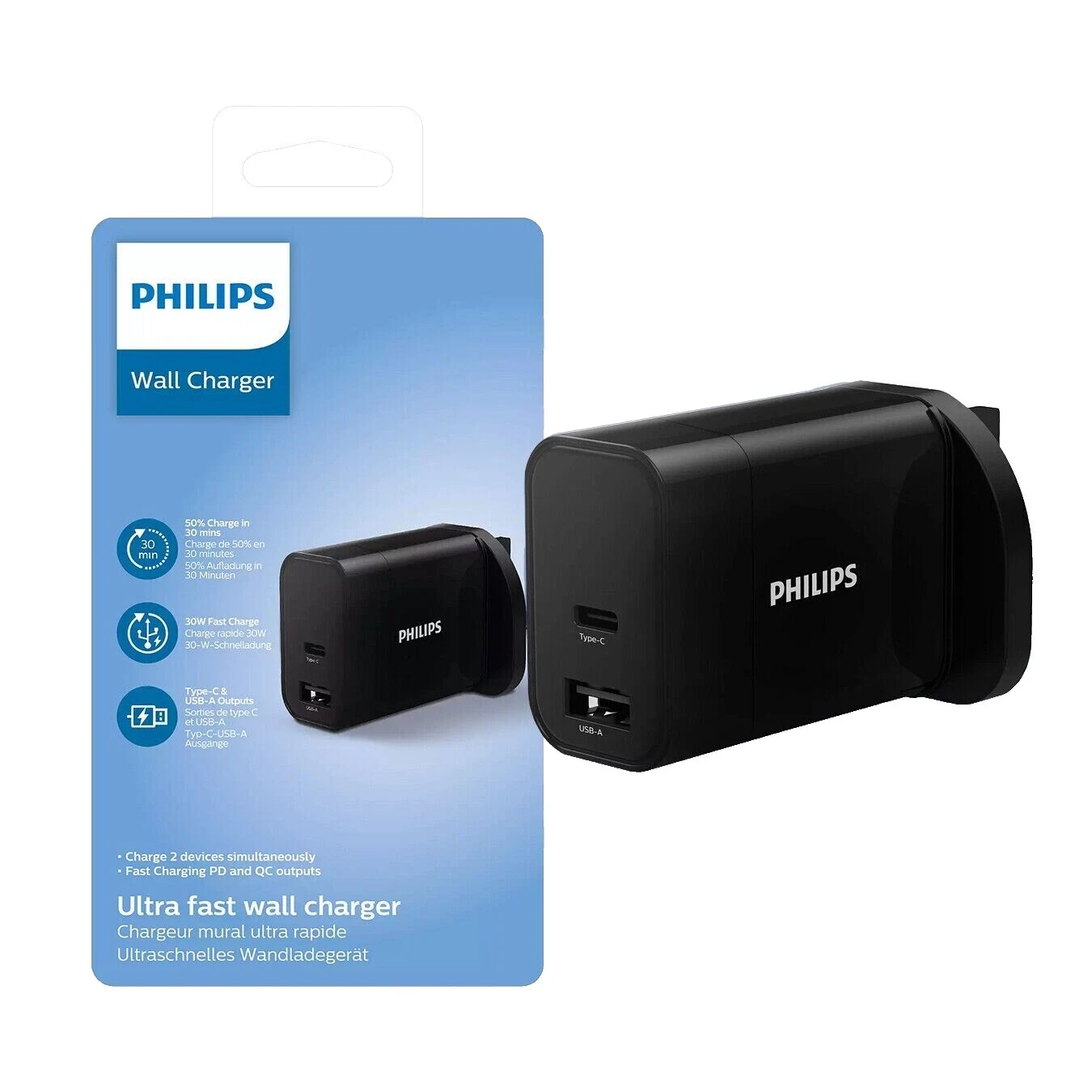 Celular Preto Philips Carregadores e suportes