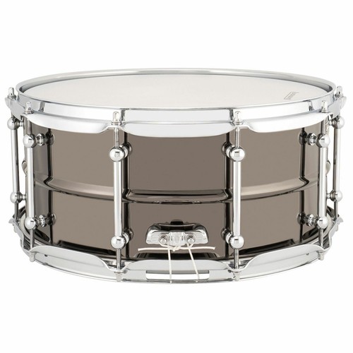 Ludwig LU6514C Universal Brass Snare Drum, Black Nickel with Chrome, 6.5" x 14" - Picture 3 of 4
