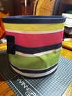 Thirty One Round Utility Bin Organizer Collapsible Preppy Pop Bright Stripe 6" D