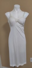 Vintage Komar Sexy White Full Dress Slip Lace Trim RN17363 Size 34 EUC 