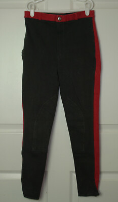 Equi-Theme Pro Funline Two Tone Breeches Equestrian Riding Pants Grey/Red 13-14
