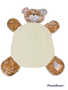 Vintage Teddy Bear Baby Play Matt Tummy Time Yellow Read Description