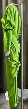 GIANNI VERSACE Vintage Runway Couture Lime Green Evening Dress RARE!!