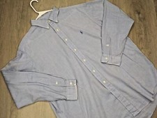 Ralph Lauren Mens Blue Dress Shirt Yarmouth Long Sleeve Formal Button Down 17-35