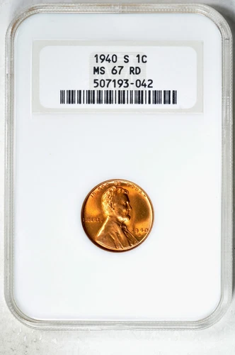 1940-S 1C Lincoln Wheat Cent NGC MS67RD OFH
