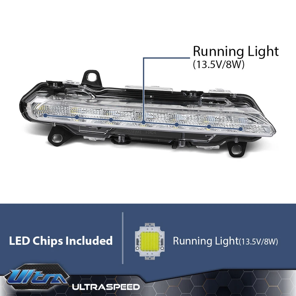 Fit For Mercedes Benz C300 S550 GLK350 C250 Daytime Running Light 2218201856 Foto 3 de 4