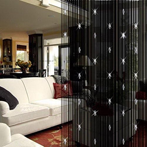 Decorative Door String Curtain Beads Wall Panel Fringe Window Room Divider for W - Picture 12 of 12