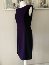 Hobbs Dress Womens UK10 Black Purple Classic Smart Office Business Formal