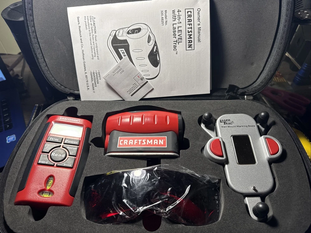 Craftsman Laser Level Trac Combo Kit 4 in 1 Measuring Tool Set #9-48255