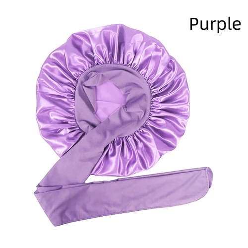 Women Long Hair Care Satin Bonnet Night Sleep Hat Cap Silk feel Head Wrap Turban - Picture 13 of 18