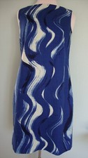 Ann Taylor Shades of Blue Cotton Shift Dress Size 8