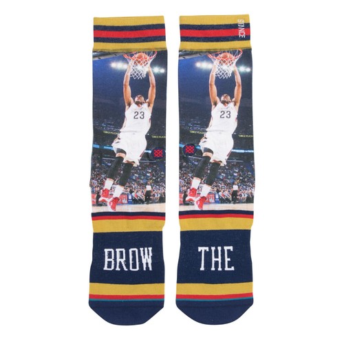 Stance 548 NBA New Orleans Pelicans Anthony Davis The Brow Men’s L (9-12) Socks - Picture 2 of 3