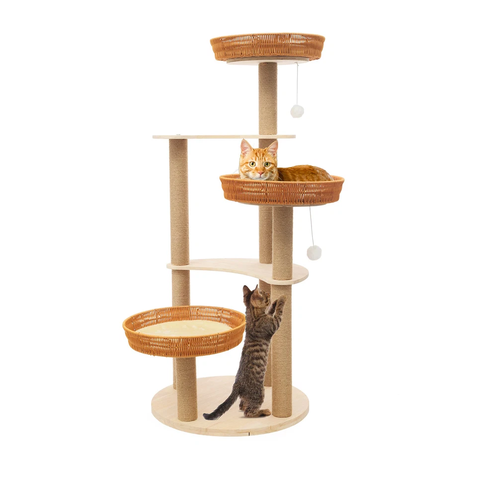 Cat Tree for Multiple Cats Cat Scratching Posts& Nest Cat Tree for Indoor Cats - Image 3 of 4
